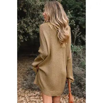 Oversize Drop Shoulder Slouchy Sweater Dress