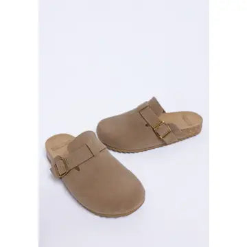 Ratiha Buckle Accent Slip-On Footbed Mules