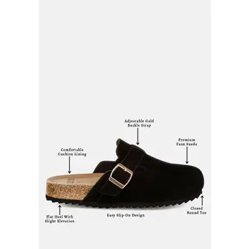 Ratiha Buckle Accent Slip-On Footbed Mules