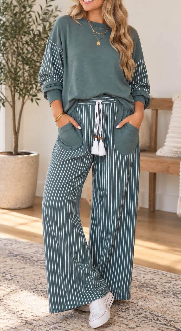 Green Striped Plus Set