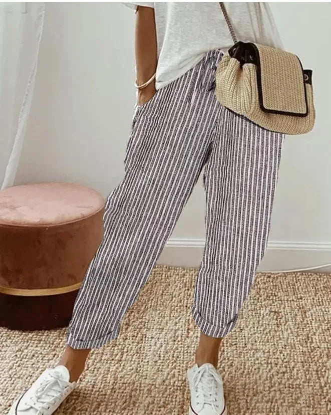 Loose Stripe Casual Pants