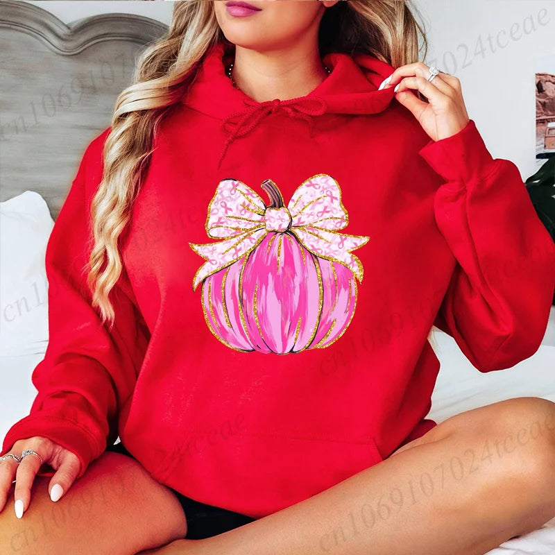 Breast Cancer Pumpkin Design Hoodie