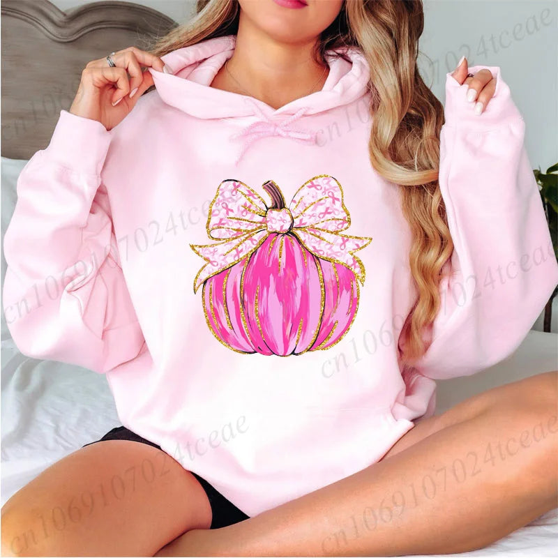 Breast Cancer Pumpkin Design Hoodie