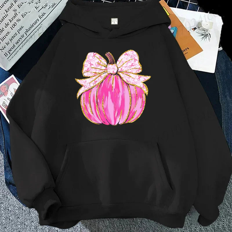 Breast Cancer Pumpkin Design Hoodie