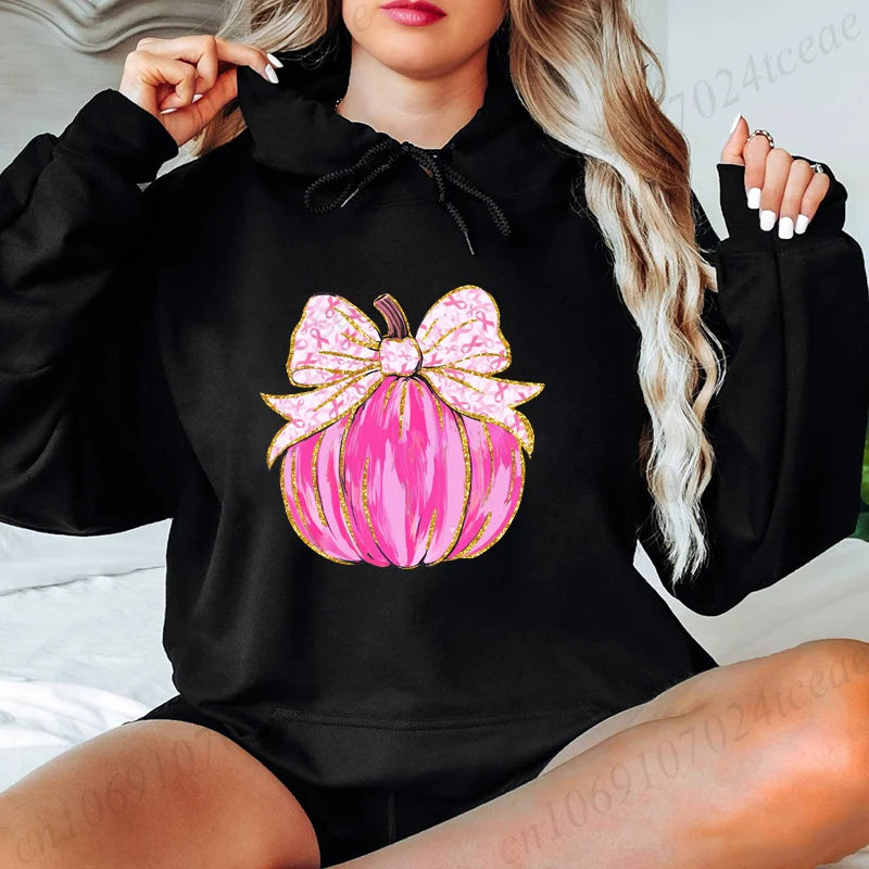 Breast Cancer Pumpkin Design Hoodie