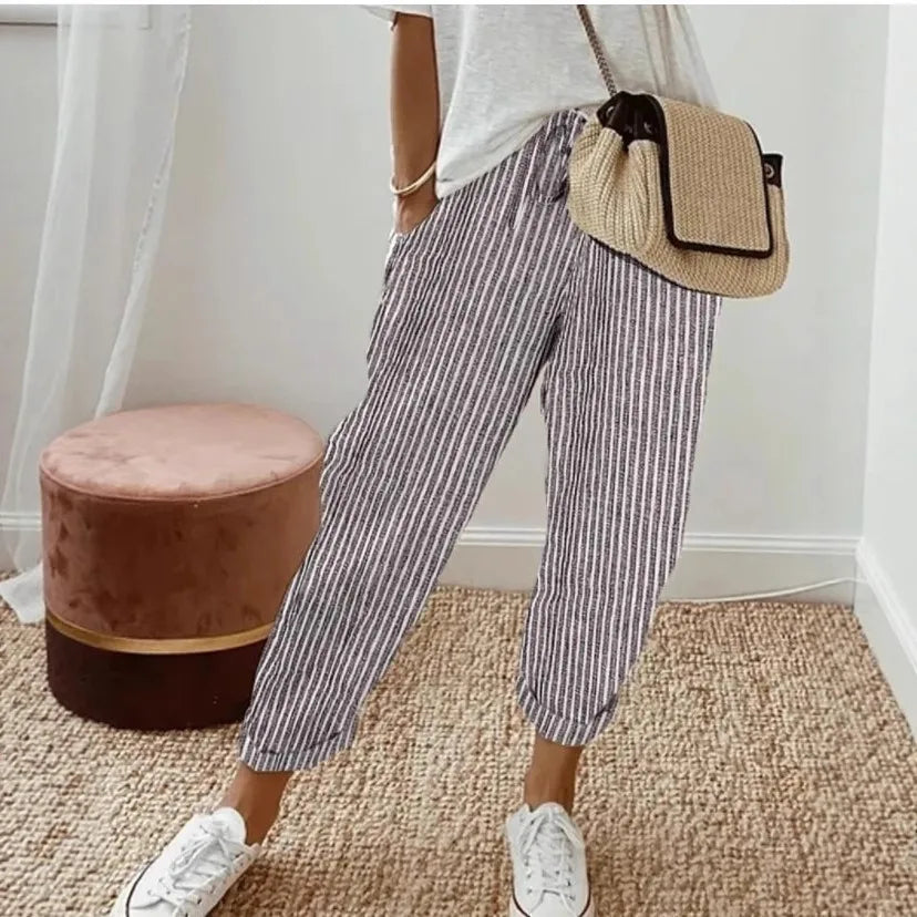 Loose Stripe Casual Pants
