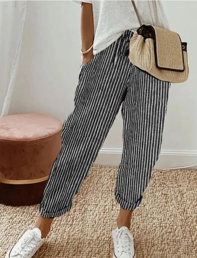 Loose Stripe Casual Pants