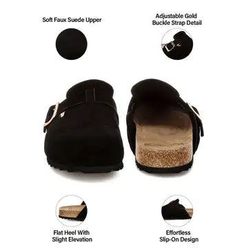 Ratiha Buckle Accent Slip-On Footbed Mules